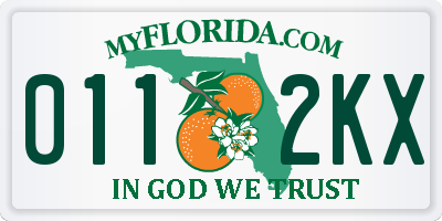 FL license plate 0112KX