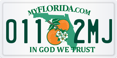 FL license plate 0112MJ
