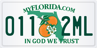 FL license plate 0112ML
