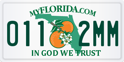 FL license plate 0112MM