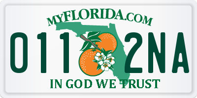 FL license plate 0112NA