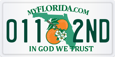 FL license plate 0112ND