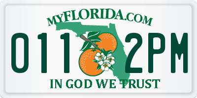 FL license plate 0112PM