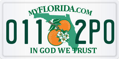 FL license plate 0112PO