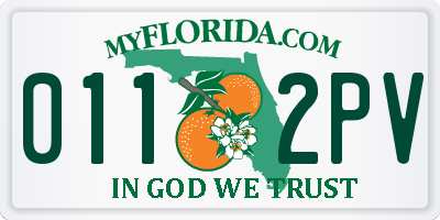 FL license plate 0112PV