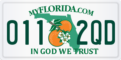 FL license plate 0112QD