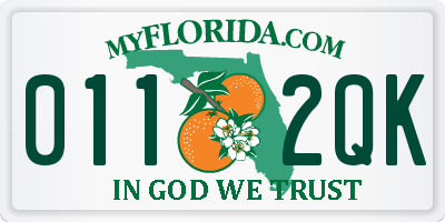 FL license plate 0112QK
