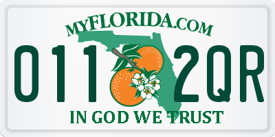 FL license plate 0112QR
