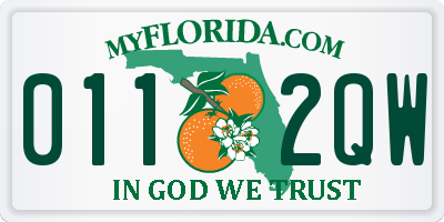 FL license plate 0112QW