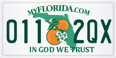 FL license plate 0112QX