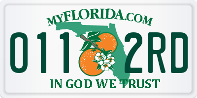 FL license plate 0112RD