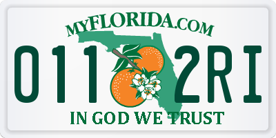 FL license plate 0112RI