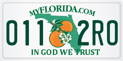 FL license plate 0112RO