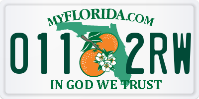 FL license plate 0112RW