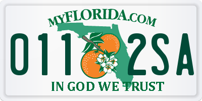 FL license plate 0112SA