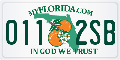 FL license plate 0112SB