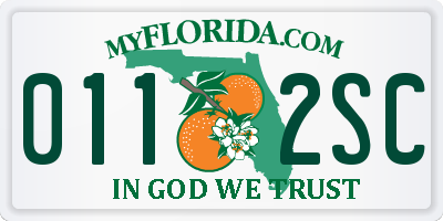 FL license plate 0112SC