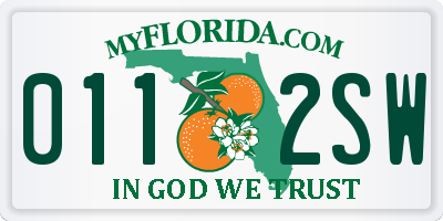 FL license plate 0112SW