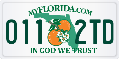 FL license plate 0112TD