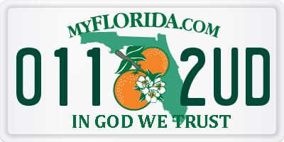 FL license plate 0112UD