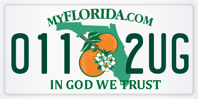 FL license plate 0112UG