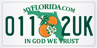 FL license plate 0112UK