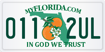 FL license plate 0112UL