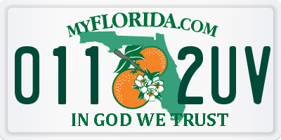 FL license plate 0112UV