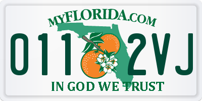 FL license plate 0112VJ