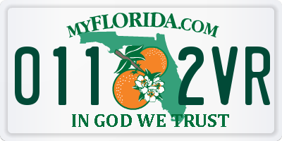 FL license plate 0112VR