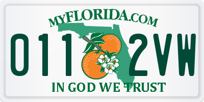 FL license plate 0112VW