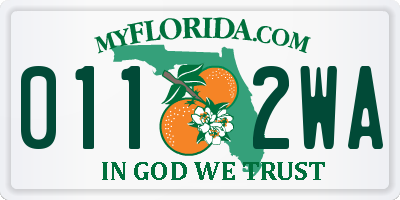 FL license plate 0112WA