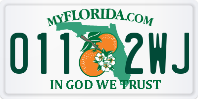 FL license plate 0112WJ