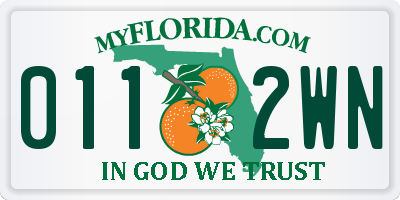 FL license plate 0112WN