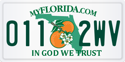 FL license plate 0112WV