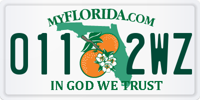 FL license plate 0112WZ