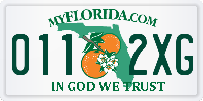FL license plate 0112XG