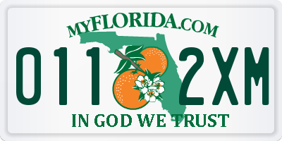 FL license plate 0112XM