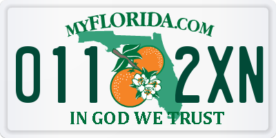 FL license plate 0112XN