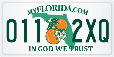 FL license plate 0112XQ