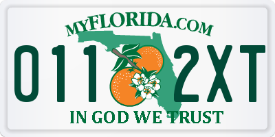 FL license plate 0112XT