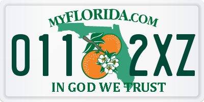 FL license plate 0112XZ