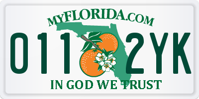 FL license plate 0112YK