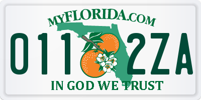 FL license plate 0112ZA