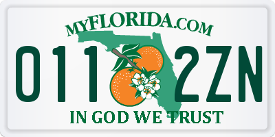 FL license plate 0112ZN