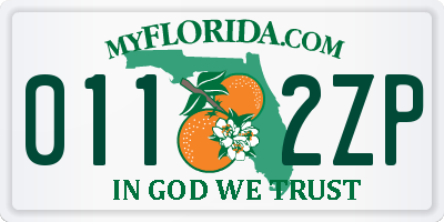 FL license plate 0112ZP