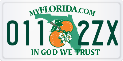 FL license plate 0112ZX