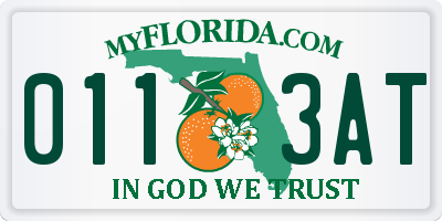 FL license plate 0113AT