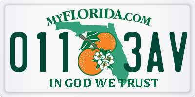 FL license plate 0113AV