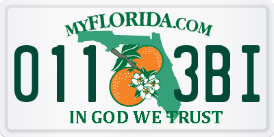 FL license plate 0113BI
